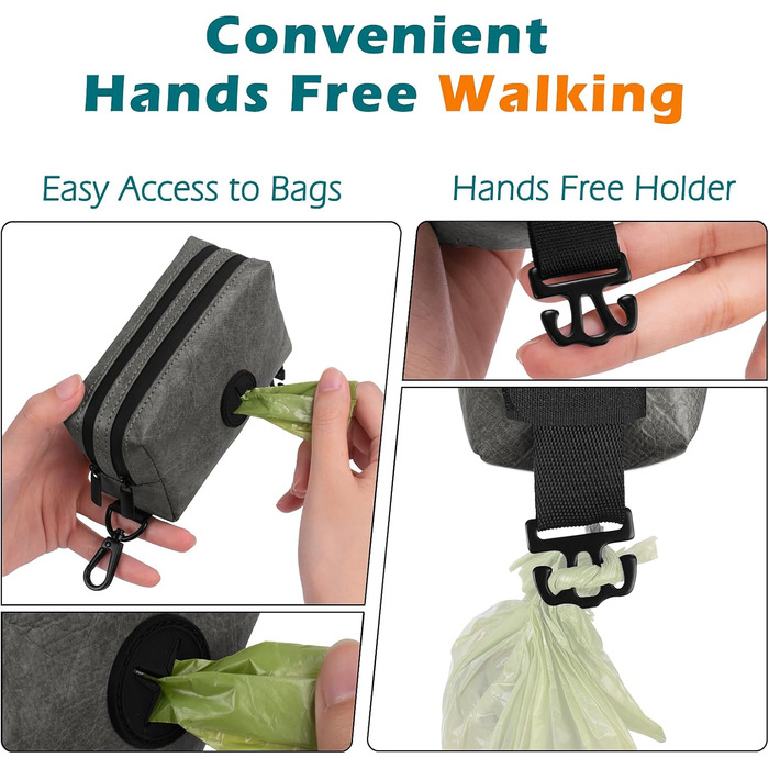 Диспенсер для збору відходів тварин PetBonus: водонепроникний контейнер для собачих екскрементів з 15 пакетиками (сірий)