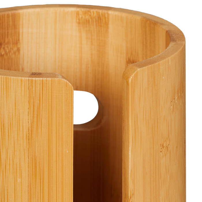 Relaxdays Bamboo Round Toilet Paper Holder
