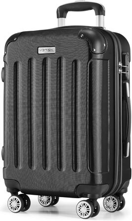 Чемодан туристичний Merish 3шт. з жорстким корпусом та подвійними колесами (9 кольорів, чорний)