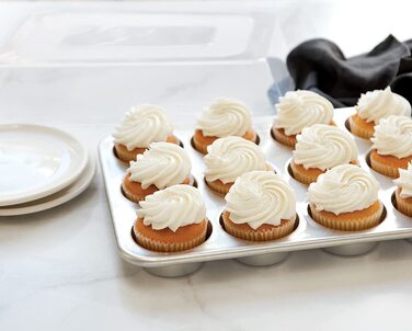 Nordic Ware Muffin Tin with High Sides, 12 Cups, Natural Color