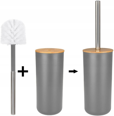 Набір аксесуарів для ванної кімнати 6в1: кошик, мильниця, тримач для паперу, сірий