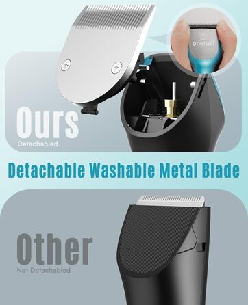 Професійна машинка для стрижки собак Oneisall для густого хутра, потужна та з металевою насадкою, бездротовий триммер для собак, Cockapoo, Пудель, блакитний