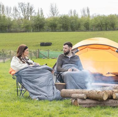 Легкий спальний мішок Milestone Camping для кемпінгу, подорожей та фестивалів, сіро-помаранчевий