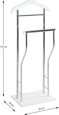 Стійка для одягу чоловіча HAKU Möbel, хром, білий, MDF, метал, 45x110x30 см, сучасний стиль
