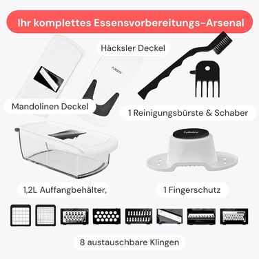 Многофункціональний овочевий слайсер-терка Mandoline 8-в-1 PRO чорного кольору: для овочів, фруктів, сиру, цибулі, огірків, картоплі