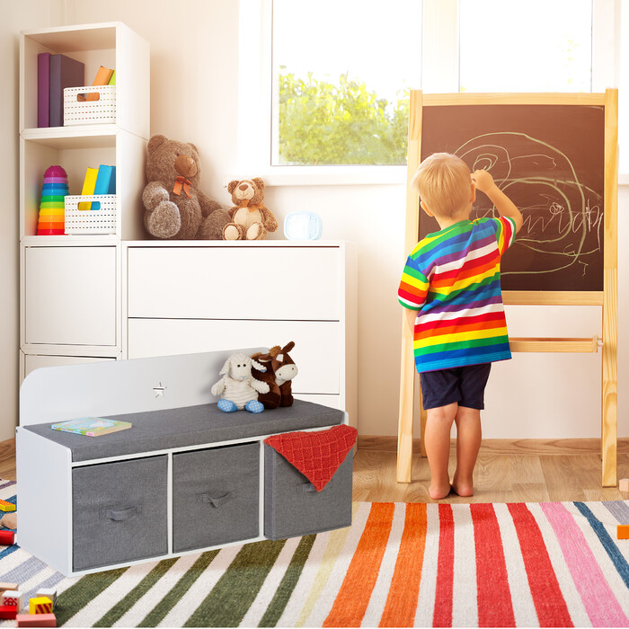 Relaxdays Children's Bench with Storage