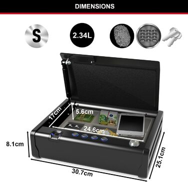 MASTER LOCK Сейф портативний з кодовим замком та кабелем P008EML - для електроніки, документів, грошей (біометрія, ключ, комбінація)
