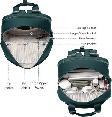 LOVEVOOK Рюкзак для жінок великий, рюкзак для школи з відділом для ноутбука, стильний рюкзак для подорожей, щоденний рюкзак ручної поклажі для університету, офісу, роботи, чорний (17.3 дюйми, темно-зелений)