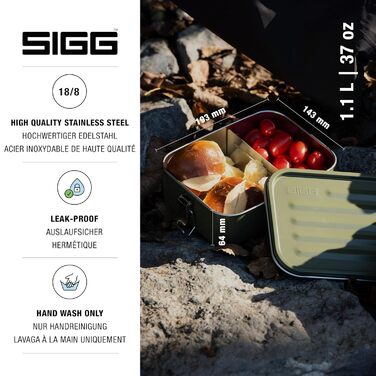 SIGG Gemstone Lunchbox, leak-proof lunchbox for office, school and outdoor use, food container made of high-quality 18/8 stainless steel for on the go