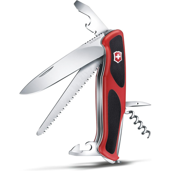 Мультитул Victorinox Ranger 55: 12 функцій, ніж-кліпса, дозатор, відкривачка, чорно-червоний