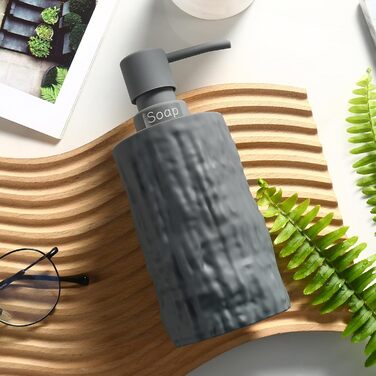 Дозатор для мила білий бамбук, 390 мл, для кухні, ванної кімнати, офісу, дозатор мила для миття посуду