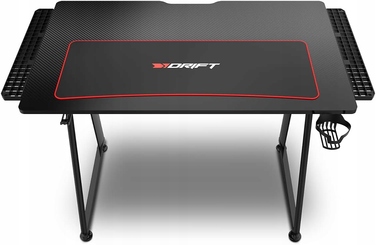 Ігровий стіл 100-113x60x75 см з RGB-підсвіткою, карбоновим покриттям та килимком 80x30 см для геймерів