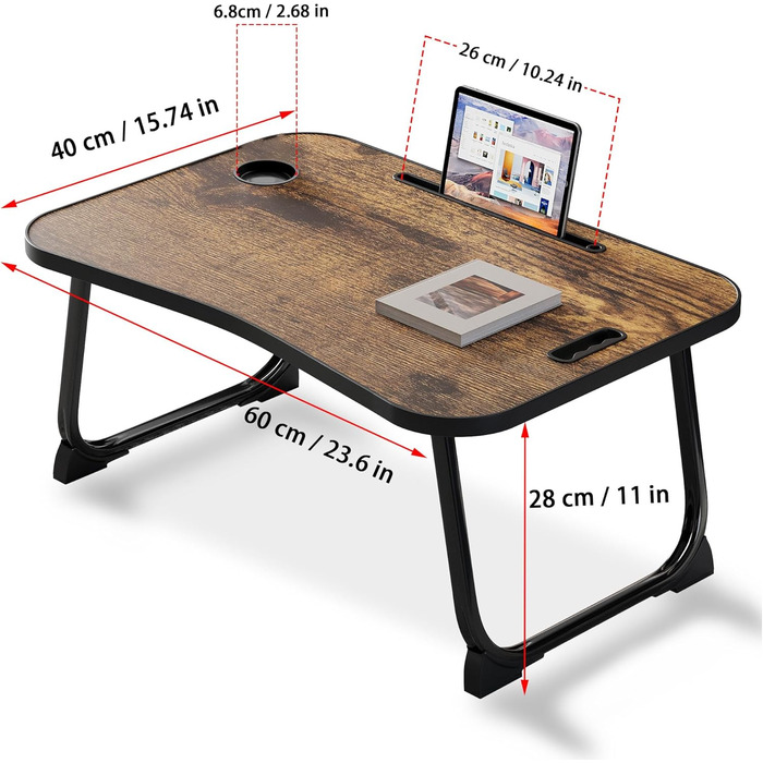 Зручний столик-підставка для ноутбука та їжі в ліжко/на диван (жовтий)