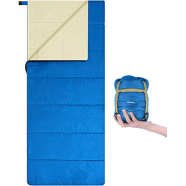 Ohuhu Lightweight Sleeping Bag - Compact & Ultralight Summer Sleeping Bag for Camping, Travel, Festivals (Blue)