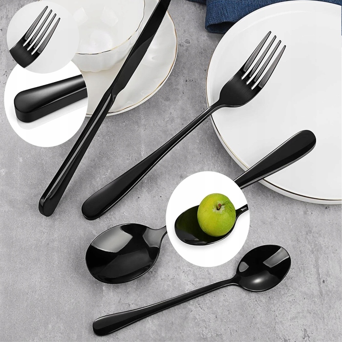 Набір золотих столових приборів зі сталі (24 предмети) — елегантний подарунок до свят