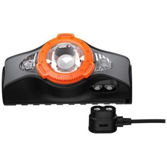Налобний ліхтар Ledlenser MH11 Black/Orange, 1000 люмен, мультиколірний світлодіод, акумуляторний, фокусування, керування через додаток, для туризму та риболовлі