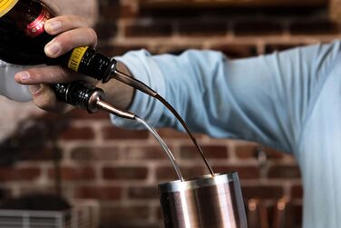 Набір для коктейлів Mint&Mortar 7 предметів з бамбуковим підставкою, з нержавіючої сталі, міксологія, барменський набір з барними інструментами для дому та професійного використання, ідеальний для Мартіні/Маргарити, 680 мл, міксер (Чорний) (Шліфоване мідь