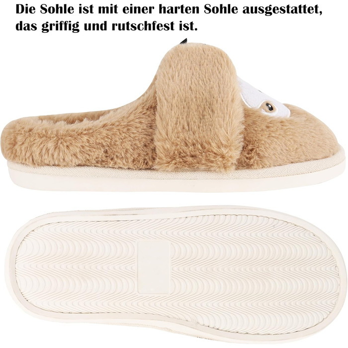 Тапочки жіночі зимові подарунок для жінок, теплі, пухнасті, з антиковзаючою підошвою, фальшиве єнот, 40/41 EU, багатоколірні