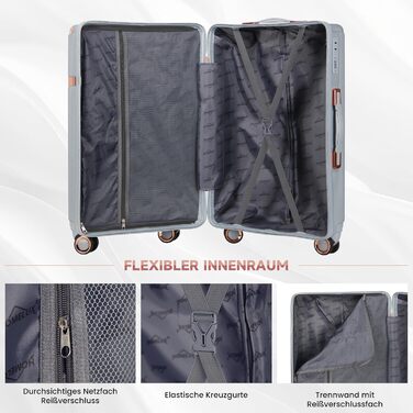 Набір валіз Homelux 3 шт. Бежевий, ABS, Hartschale, M-L-XL (950-silber)