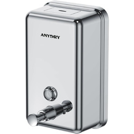 Диспенсер для рідкого мила anydry AD1003, настінний, 1100 мл, ручний, нержавіюча сталь, полірований