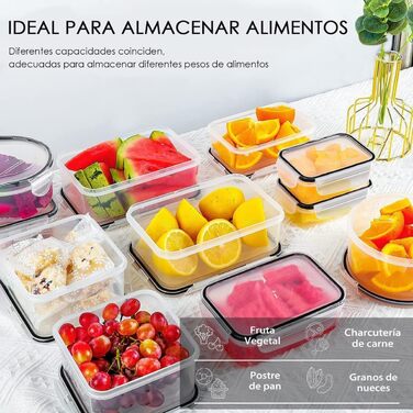 Контейнери для зберігання їжі 48er з кришкою, набір контейнерів для Meal Prep, 24 контейнери + 24 кришки, герметичні та стійкі до протікання, BPA-free, придатні для миття в посудомийній машині, заморожування та використання в мікрохвильовій печі, BXH-24