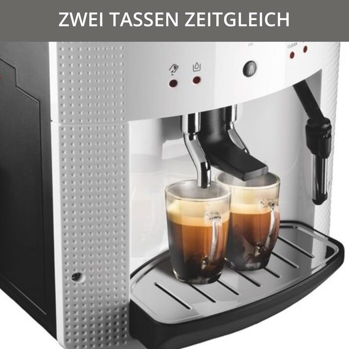Krups Arabica Picto Fully Automatic Coffee Machine, Milk Frother, 2-Cup Function, Rotary Control, Easy Cleaning, Coffee Machine, TÜV Seal, White, EA810870 White Single