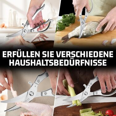 Ніж для курки з нержавіючої сталі Plys: професійний кухонний ніж для птиці, ріже кістки, сріблястий