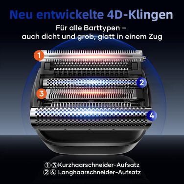 Електробритва чоловіча Kensen Mini Foil Shaver з USB-C зарядкою, водонепроникна, для сухого гоління бороди та обличчя, срібляста