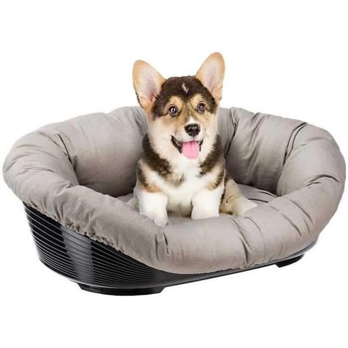 Крісло-ліжко для собак та котів Ferplast - сіре, 73 x 55 x 27 см, з м'яким лежаком