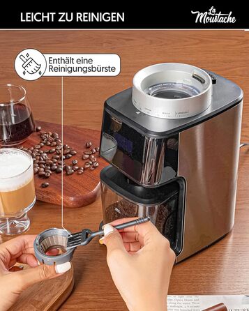 Електрична кавомолка та подрібнювач спецій La Moustache GrindMaster Silver BD-CG018, 165W, нержавіюча сталь, 350г
