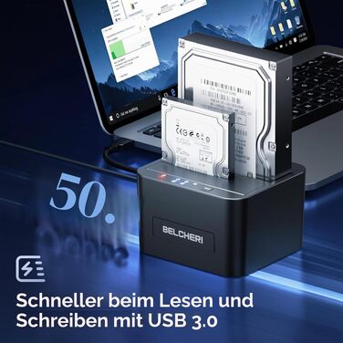 Док-станція для HDD/SSD USB 3.0 на 2 слоти, для 2.5