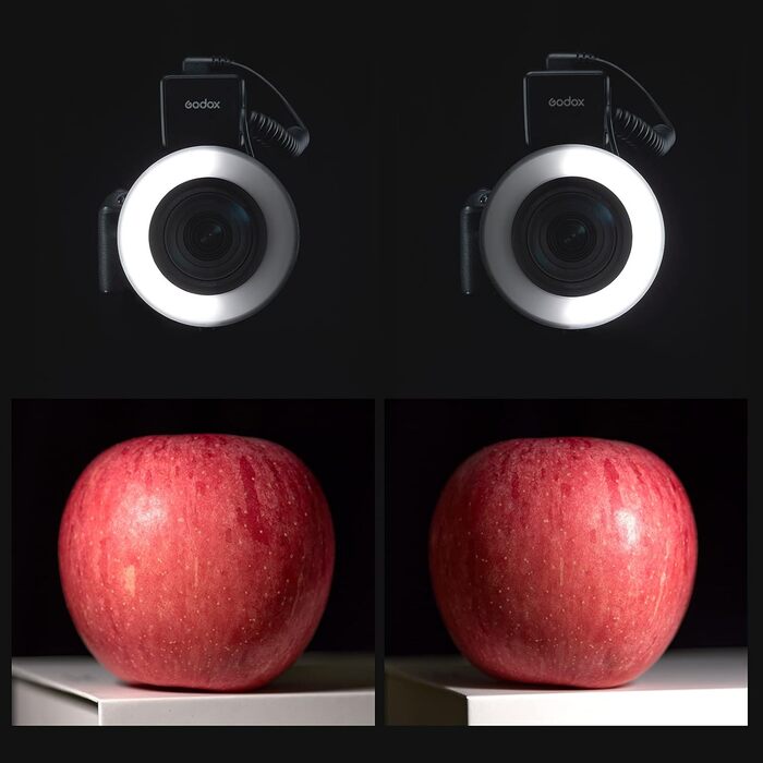GODOX RING72 LED кільцева лампа для відео та фотозйомки з регулюванням яскравості, 72 LED, 5600K, адаптери 49-77mm