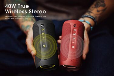 EDUPLINK Портативна Bluetooth колонка водонепроникна IPX7 бездротова (Зелена) Зелений вологозахищений динамік