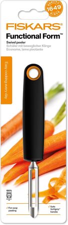 Овочечистка Fiskars Functional Form 15 см, сталь/пластик, чорна (1016122)