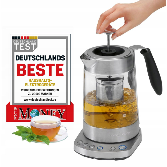 Електричний чайник Profi Cook 501020, 3000 Вт, 1,7 л, сріблястий/сірий