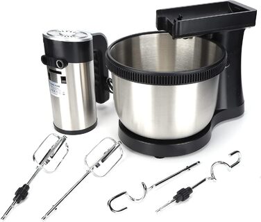 Stand Mixer, 2-in-1 1000W 5-Speed Tilt-Head Electric Hand Mixer with 4-Liter Stainless Steel Bowl, Dough Hooks, Whisk, and Beaters, Multifunctional Household Kitchen Mixer for Everyday Use