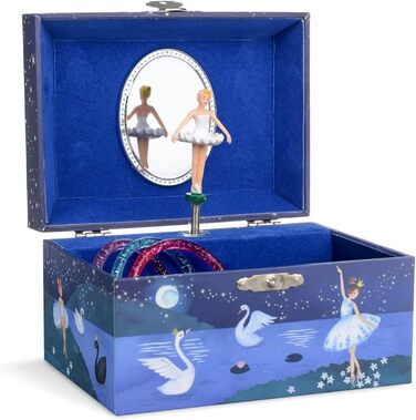 Шкатулка для дівчаток Jewelkeeper з музикою та обертовою балериною, блискучий дизайн - мелодія 