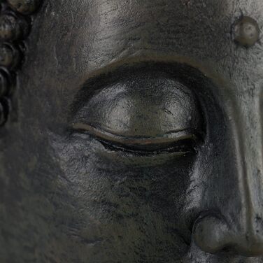 Relaxdays XL Buddha Figure Sitting, 50 cm tall, Feng Shui, Outdoor, Garden Decoration Figure, Large Zen Buddha Statue (Dark Grey)