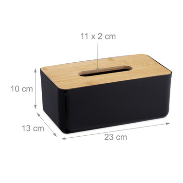 Relaxdays Cosmetic Tissue Box with Wooden Lid