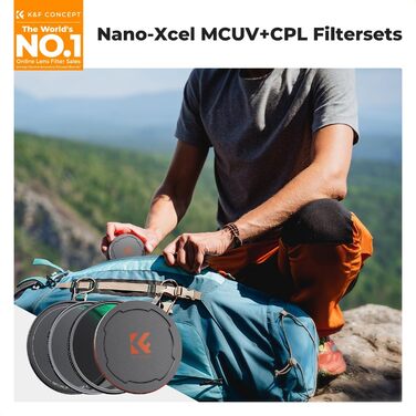 Набір фільтрів K&F Concept Nano X-Serie 82mm: поляризаційний (CPL), UV, кришки об'єктивів, чохол