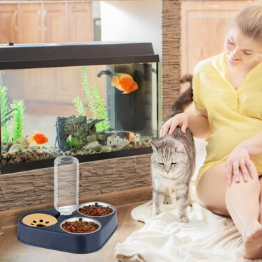Подвійна миска Relaxdays з диспенсером для води