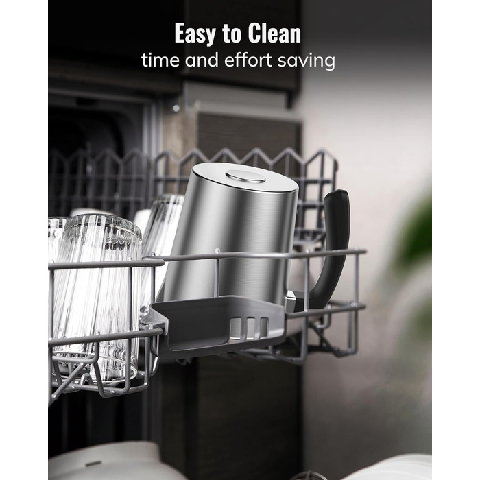 Електричний піноутворювач для молока Morpilot, 500 мл, 650 Вт, нержавіюча сталь, миється в посудомийній машині, для гарячого та холодного молока, шоколаду, антипригарне покриття