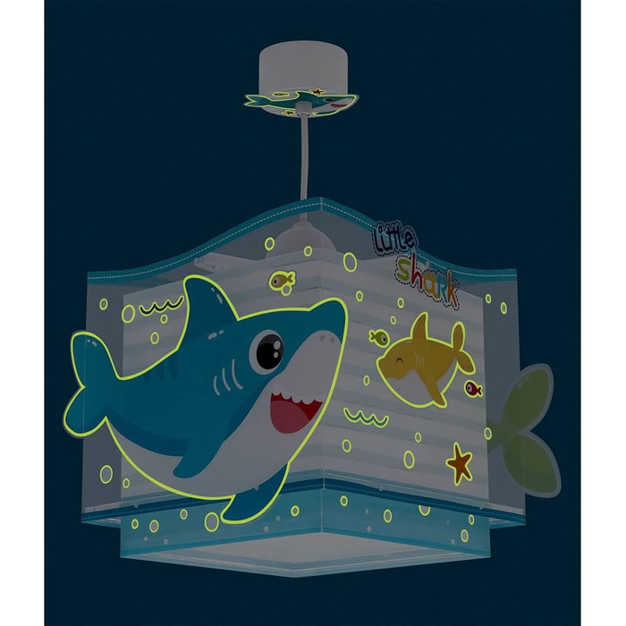 Dalber Lamp Children's Room, Children's Lamp Pendant Light, Hanging Lamp, Ceiling Light Children, Ceiling Lamp Children's Room Little Shark Sharks Animals, Ceiling Lamp Children's Room, 63472, E27