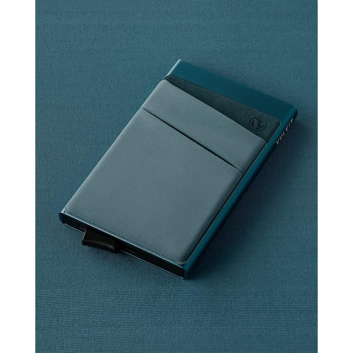 VULKIT Картодзеркало RFID NFC захист, чоловіче портмоне з відділом для грошей, міні-кардхолдер, 5-7 карт, банкноти (Смарагдовий зелений)