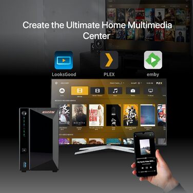 Asustor Drivestor 2 Lite AS1102TL - NAS сервер, 2 відсіки, 1 ГБ RAM DDR4, 1GbE порт