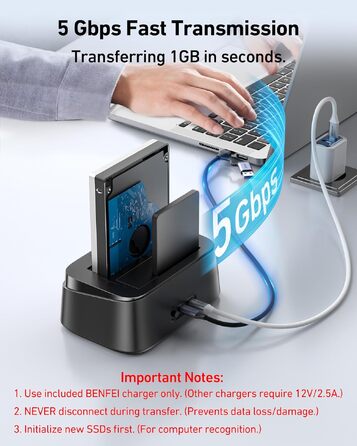 Док-станція BENFEI USB-C для HDD/SSD 2.5