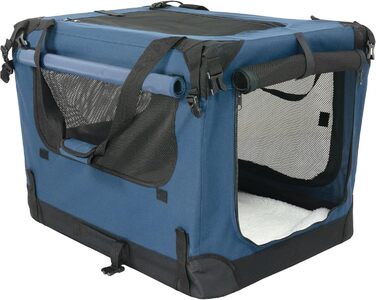 Foxdevil Складана переноска для собак та котів середніх розмірів – переноска для тварин у машину та в дім (M, Синій)