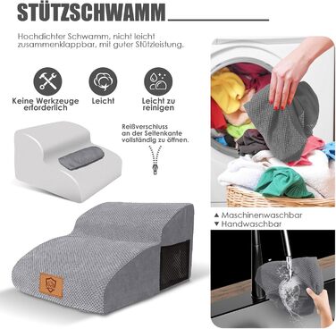 Сходинки для собак Myiosus: 2 сходинки, водонепроникні, з неслизьким покриттям, для диванів та ліжок, знімний чохол, портативні, сірого кольору