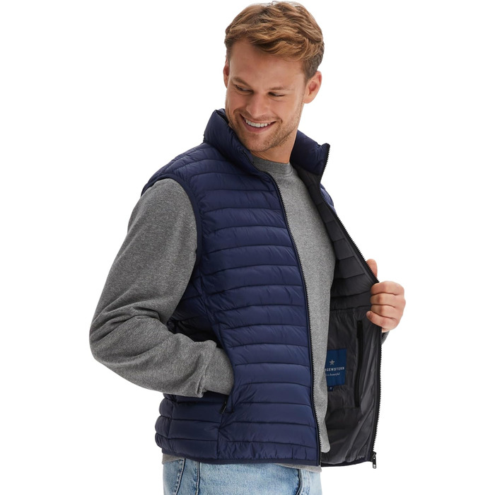 Степова жилетка Morgenstern для чоловіків, тепла зимова жилетка з синтетичного пуху, блакитна (XL)