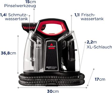 Портативний мийник для килимів, меблів та авто BISSELL MultiClean Spot&Stain 4720 M | З формулою та аксесуарами